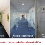 přestavba patra kancelářské budovy - CELOSKLENĚNÉ PŘÍČKY