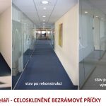 přestavba patra kancelářské budovy - CELOSKLENĚNÉ PŘÍČKY